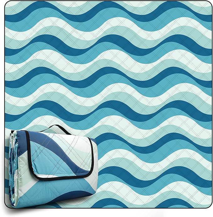 COVACURE Picnic Blanket 200 x 200 cm XXL - Waterproof, Sand-Free & Washable - Insulated Beach Blanket for Outdoor, Camping, Park & Picnic - Foldable & Lightweight - Image 4