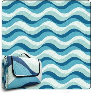 COVACURE Picnic Blanket 200 x 200 cm XXL - Waterproof, Sand-Free & Washable - Insulated Beach Blanket for Outdoor, Camping, Park & Picnic - Foldable & Lightweight